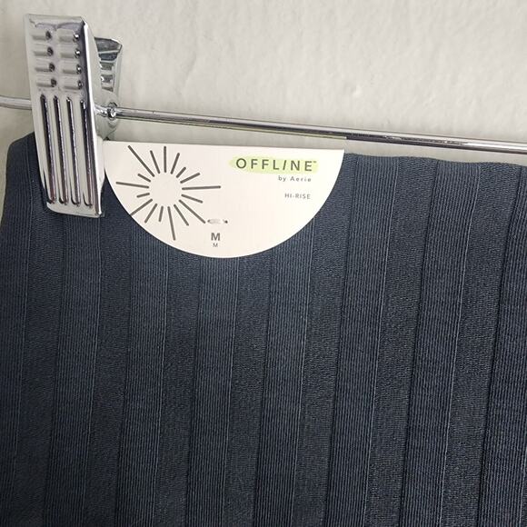 NEW Aerie Offline Black Ribbed High Waisted Go Bike Shorts - Picture 7 of 10